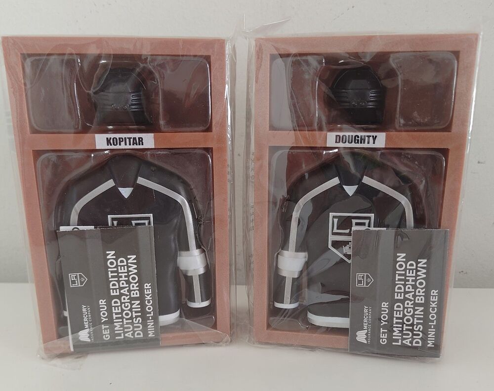 Set of 2 LOS ANGELES KINGS DREW DOUGHTY NHL HOCKEY MINI LOCKER SERIES